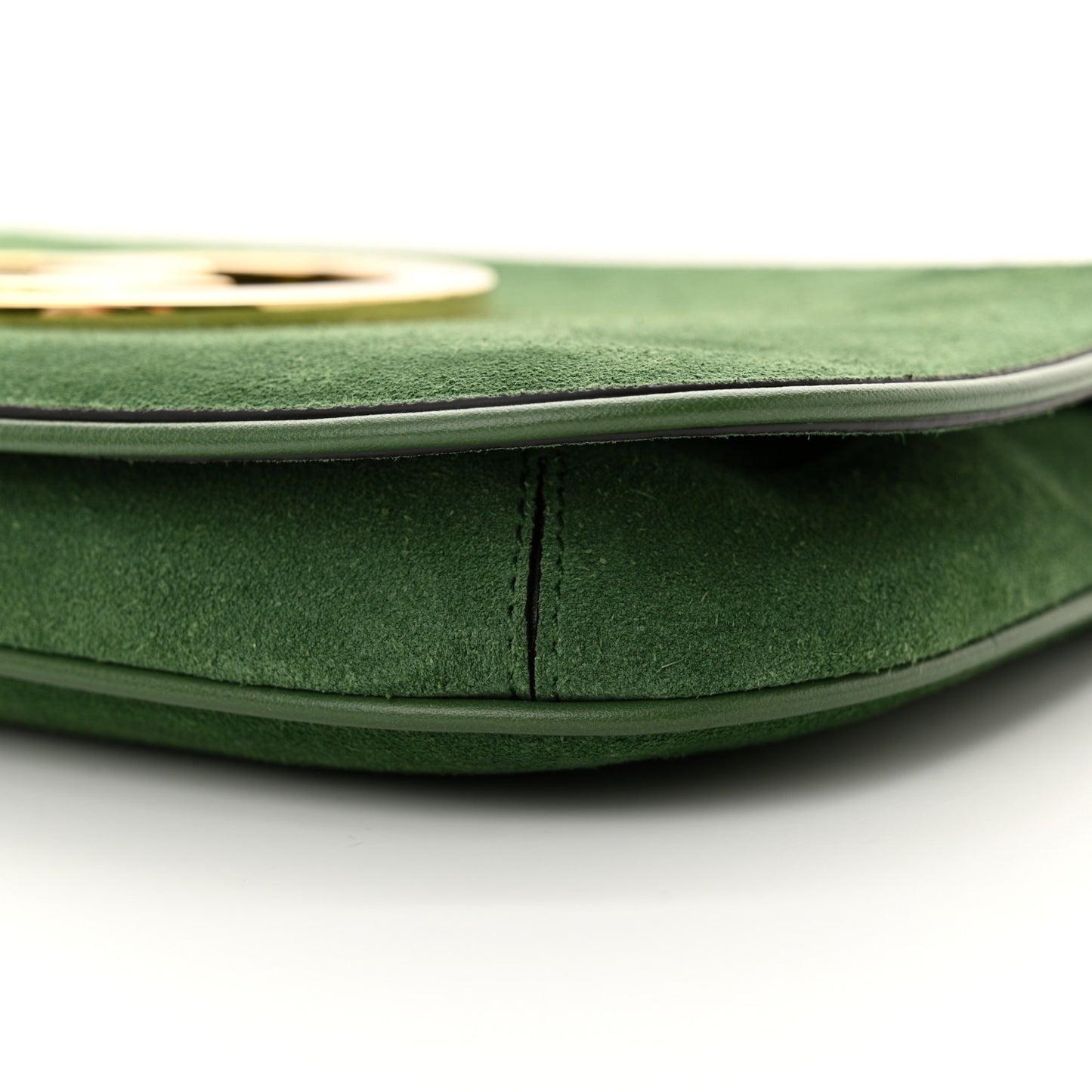 Suede Talco Roxy Calfskin Blondie Chain Shoulder Flap Bag Cash Green