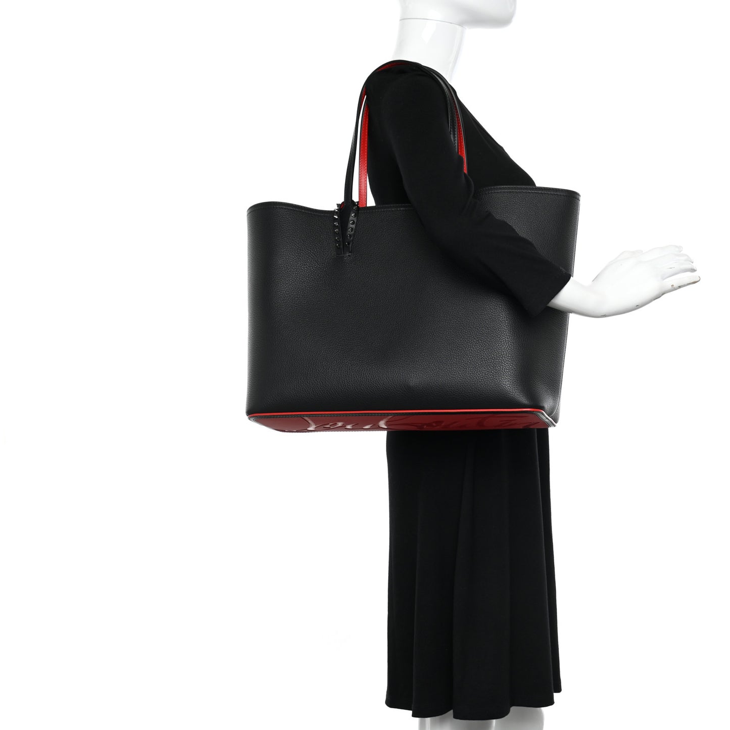 Calfskin Spikes East West Cabata Tote Black