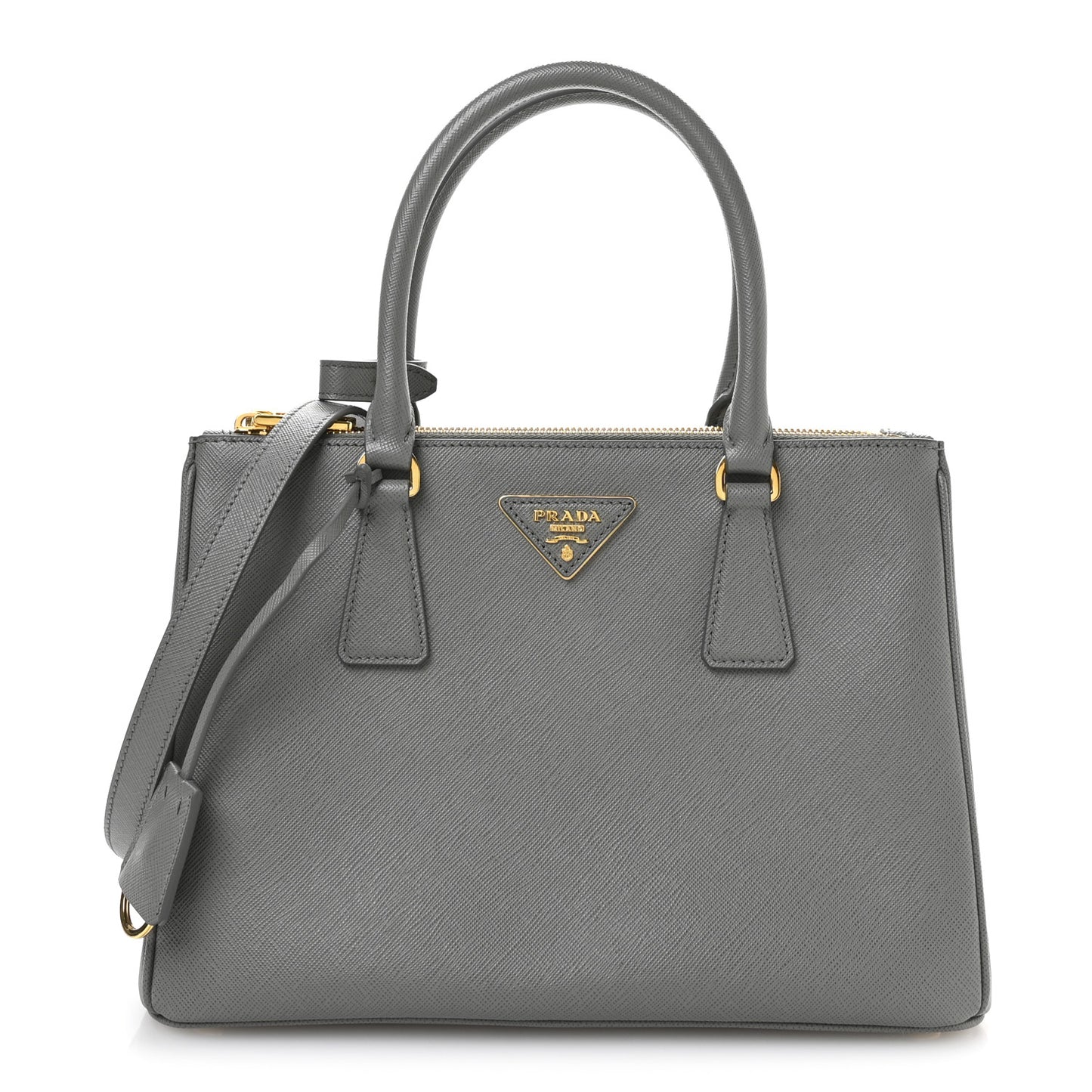 Saffiano Medium Galleria Double Zip Tote Marmo
