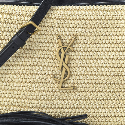 Saint Laurent Raffia Canvas Monogram Lou Camera Bag Beige Black 9 of 9