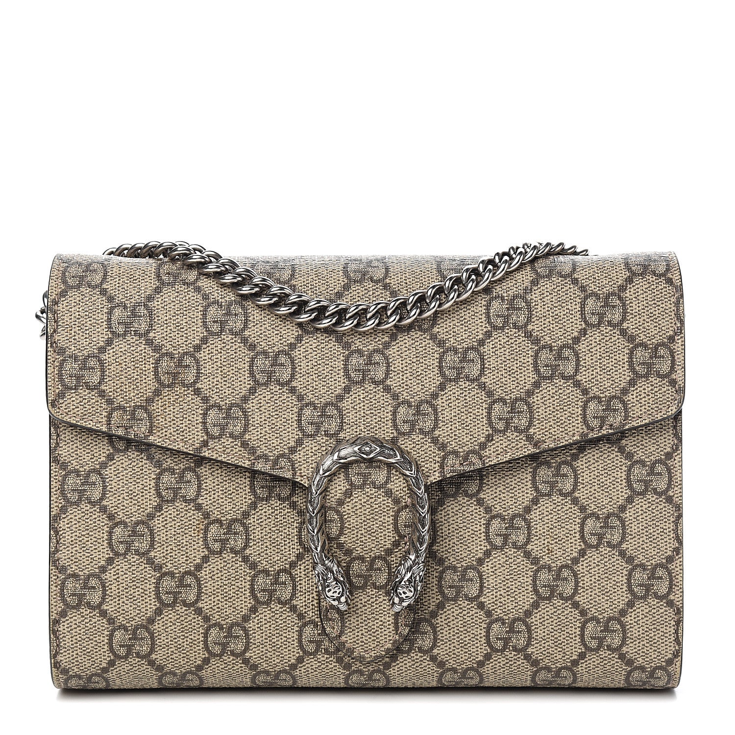 Gucci GG Supreme Monogram Mini Dionysus Chain Wallet Beige Taupe 1 of 9