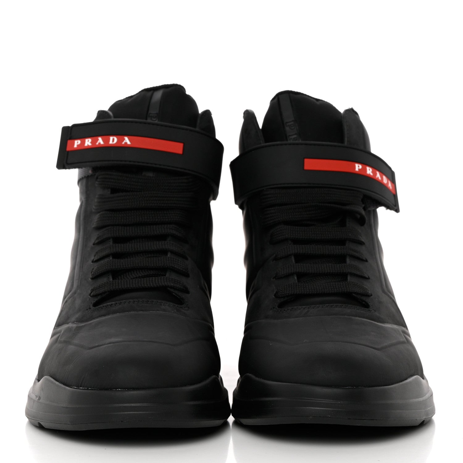 Prada Nubuck Polarius Mens High Top Sneakers 9.5 Black 2 of 17