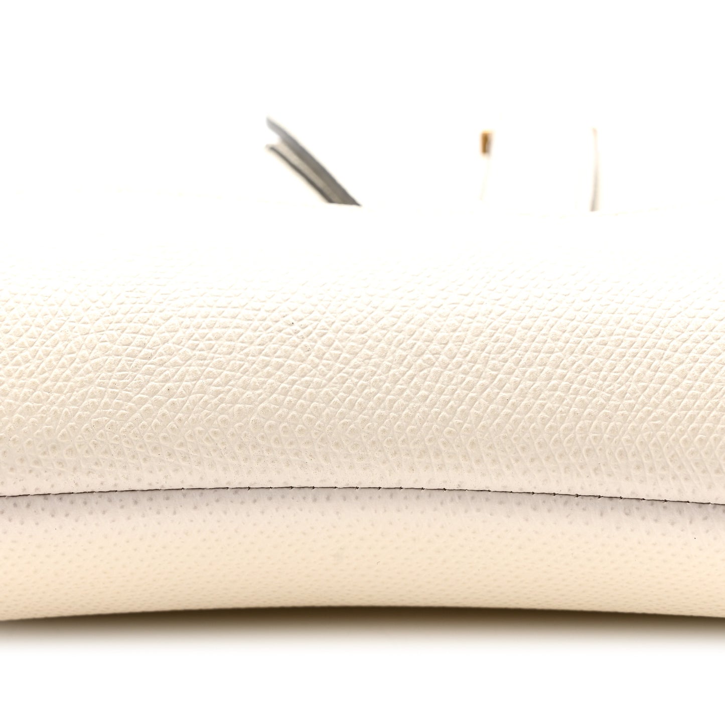 Grained Calfskin Mini Saddle Bag White