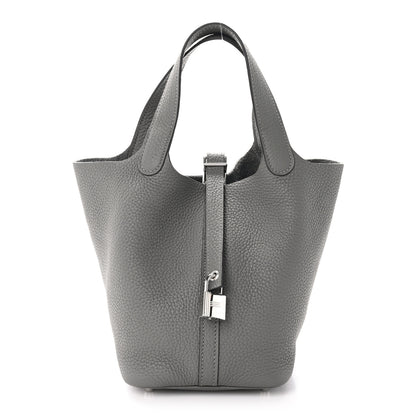 Hermes Taurillon Clemence Picotin Lock 18 PM Gris Meyer 1 of 12