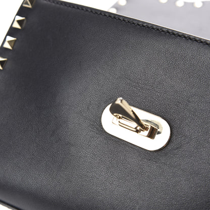 Valentino Garavani Vitello Medium Rockstud Flip Lock Crossbody Bag Black 10 of 13