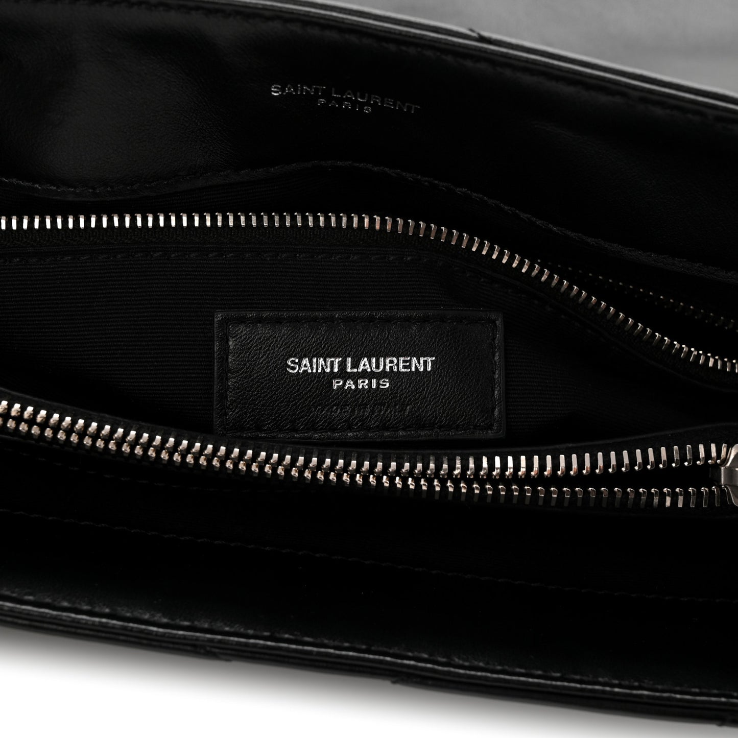 Calfskin Y Quilted Monogram Medium Loulou Chain Satchel Black