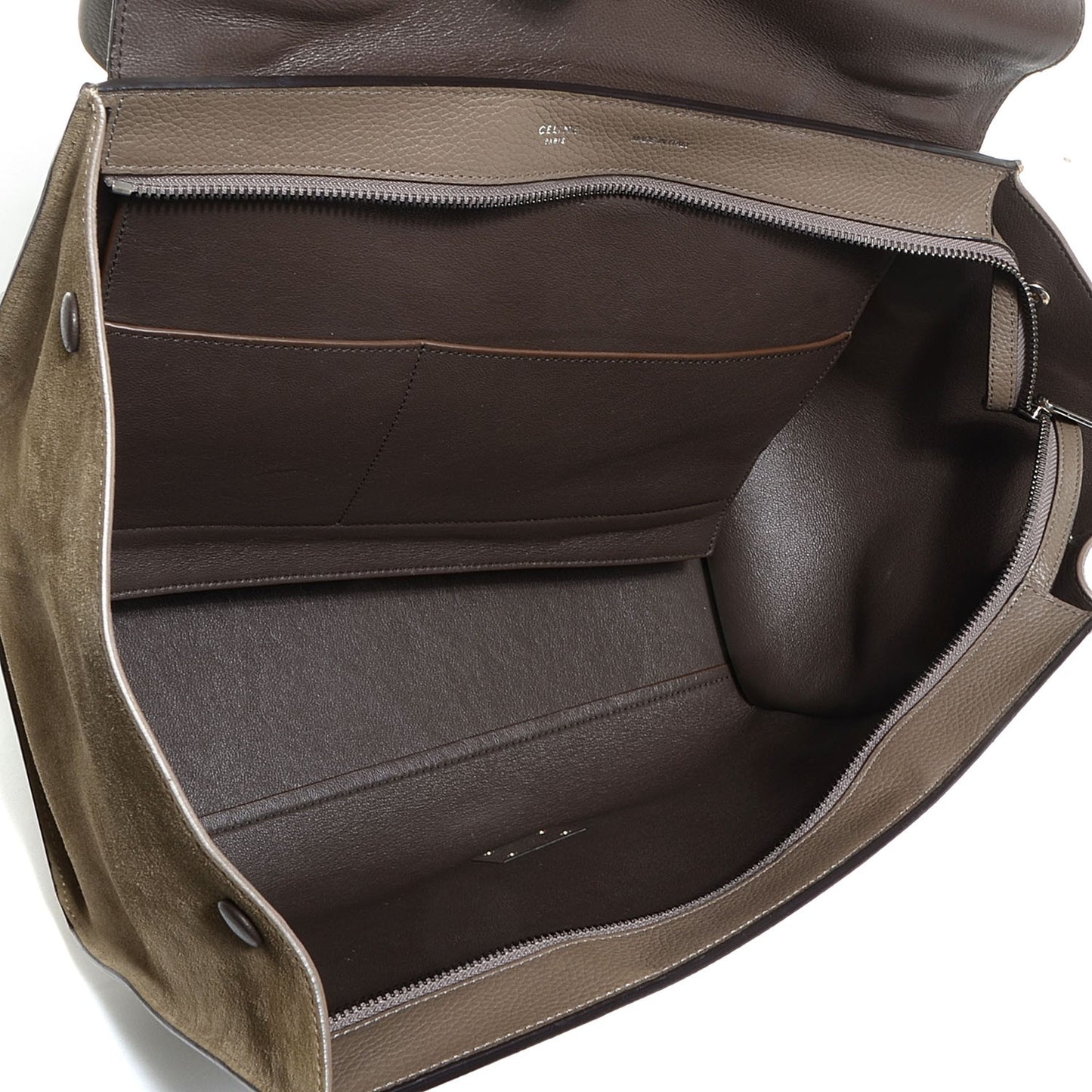 Drummed Calfskin Suede Medium Trapeze Souris