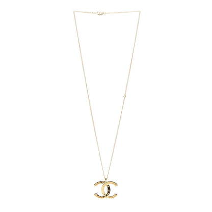 Chanel Metal CC Paris Button Necklace Gold 4 of 5