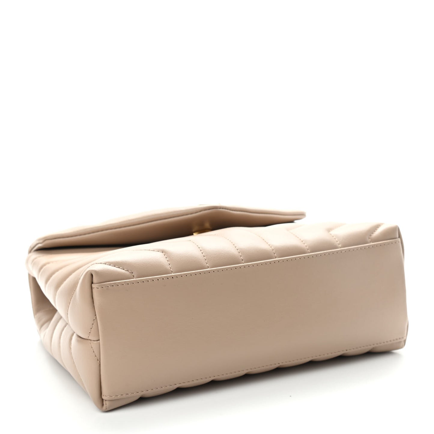 Calfskin Y Quilted Monogram Small Loulou Chain Satchel Dark Beige