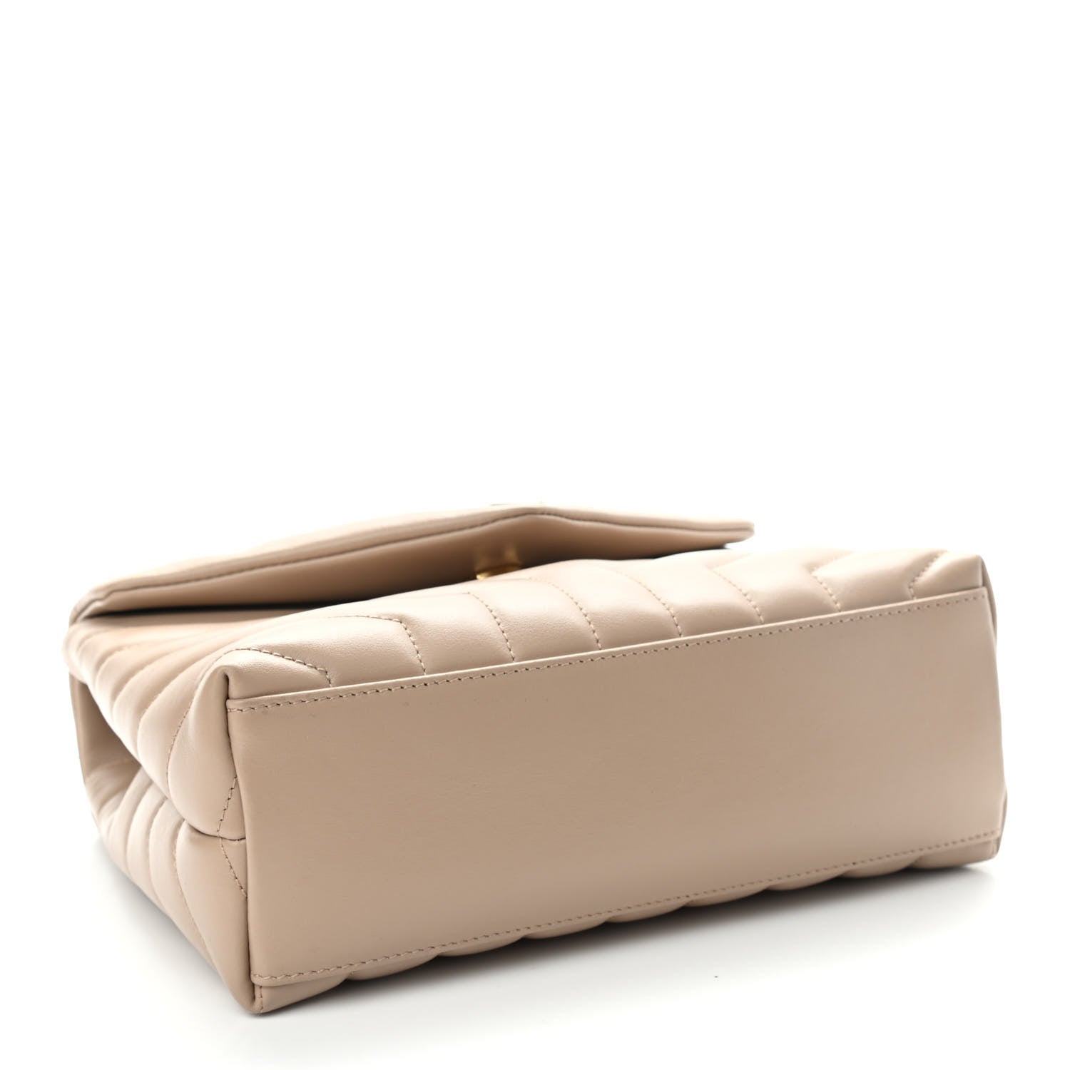 Saint Laurent Calfskin Y Quilted Monogram Small Loulou Chain Satchel Dark Beige 3 of 10