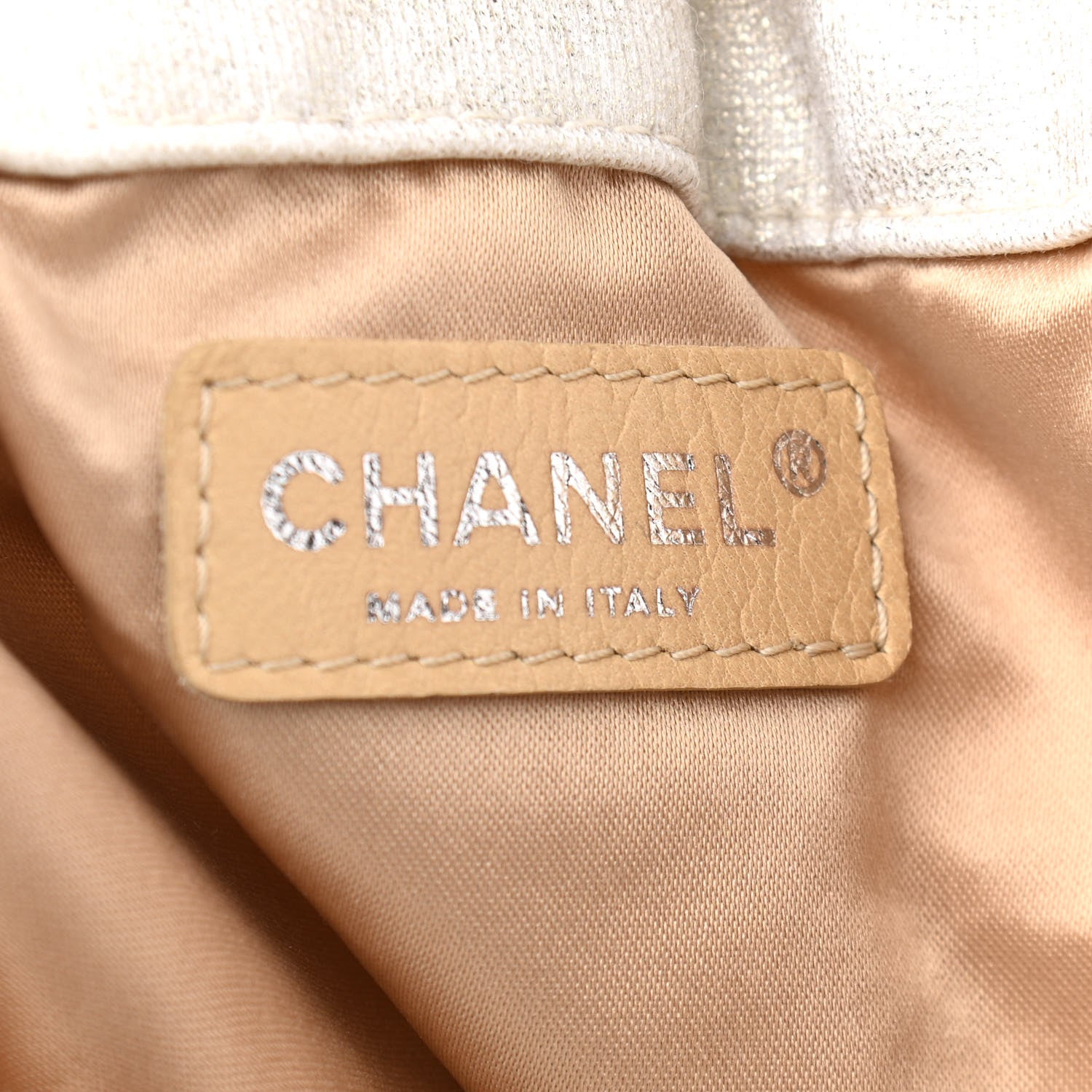 Chanel Metallic Jersey Quilted LA Tote Silver 5 of 10