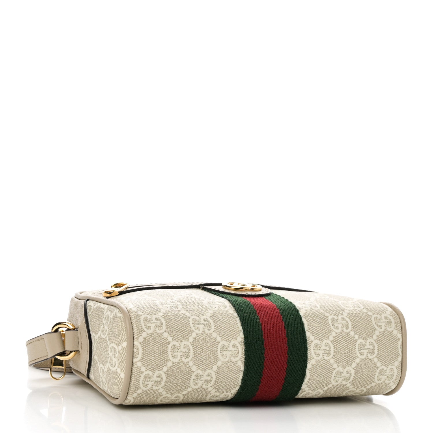 Gucci GG Supreme Monogram Textured Dollar Calfskin Mini Ophidia Shoulder Bag Beige Mystic White Oatmeal 4 of 10