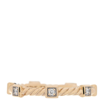 David Yurman 18K Yellow Gold Diamond Cable Collectibles Stack Ring 49 5 1 of 4