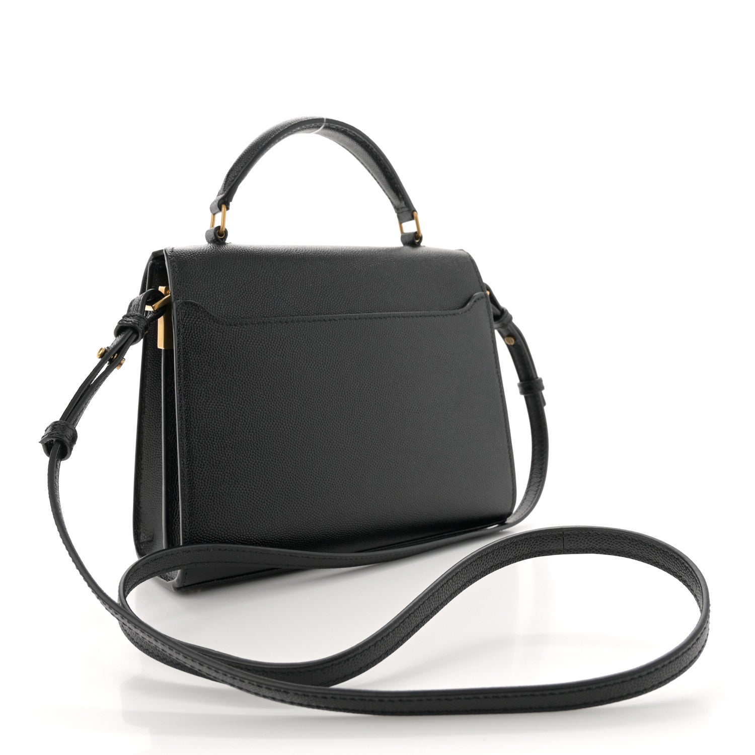 Saint Laurent Grain de Poudre Mini Classic Monogram Cassandra Top Handle Black 3 of 12