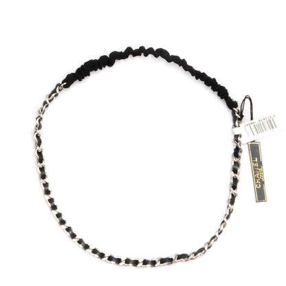Chanel Lambskin Chain CC Headband Black Silver 1 of 4