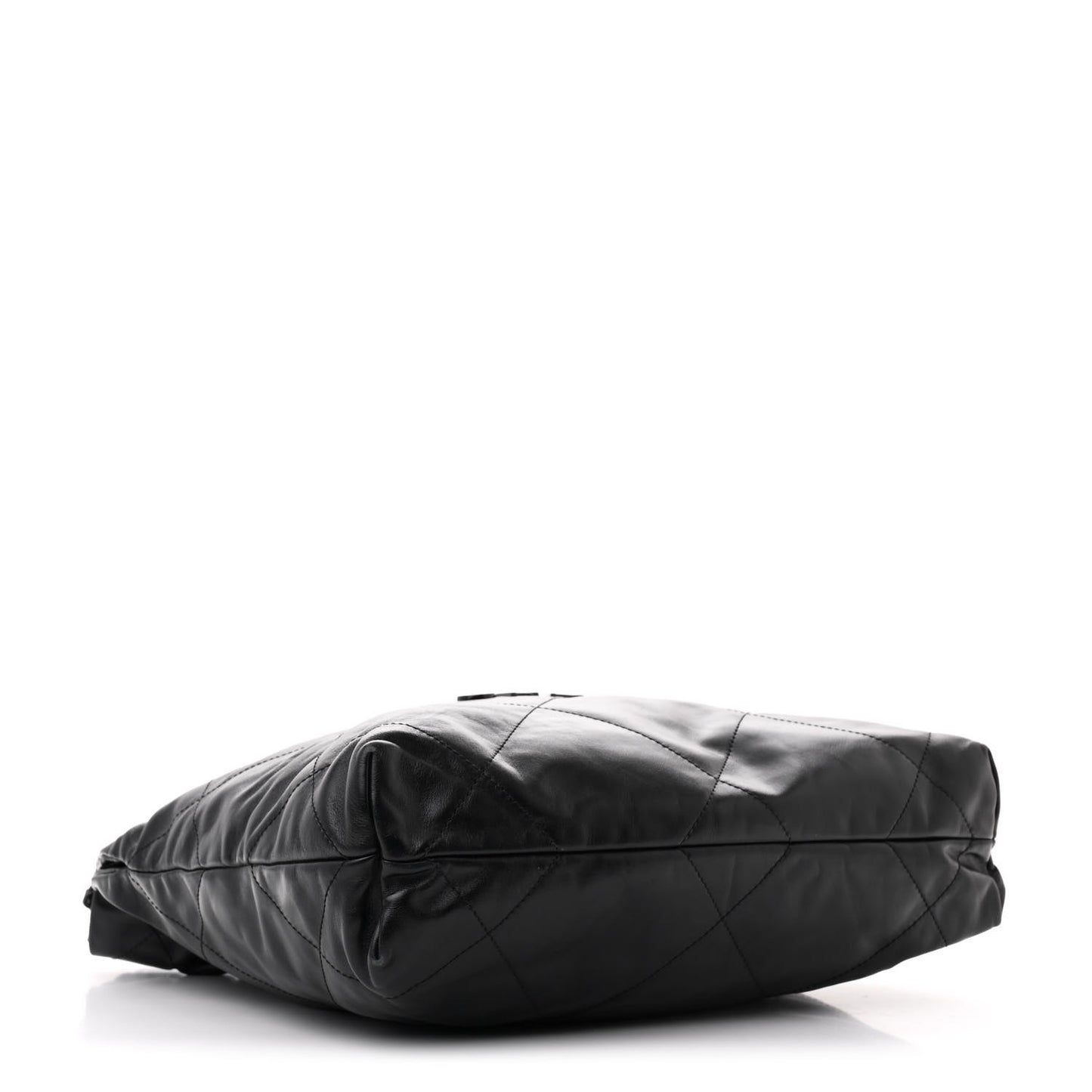Shiny Calfskin Quilted Small Chanel 22 So Black