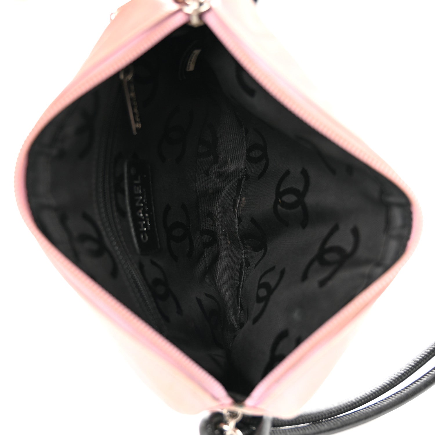 Chanel Calfskin Quilted Cambon Pochette Pink Black 5 of 10