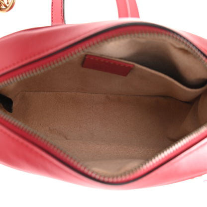 Gucci Calfskin Matelasse Mini GG Marmont Chain Shoulder Bag Hibiscus Red 5 of 10