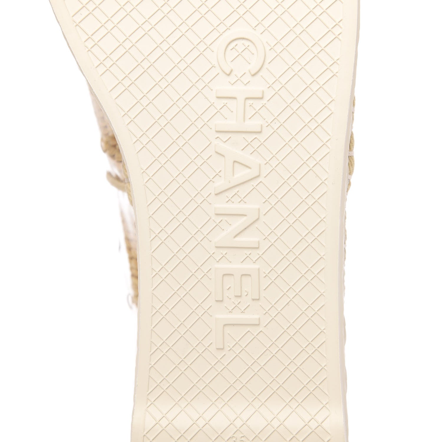 Chanel PVC Raffia CC Espadrilles 35 Beige 7 of 9