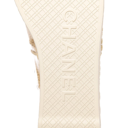 Chanel PVC Raffia CC Espadrilles 35 Beige 7 of 9