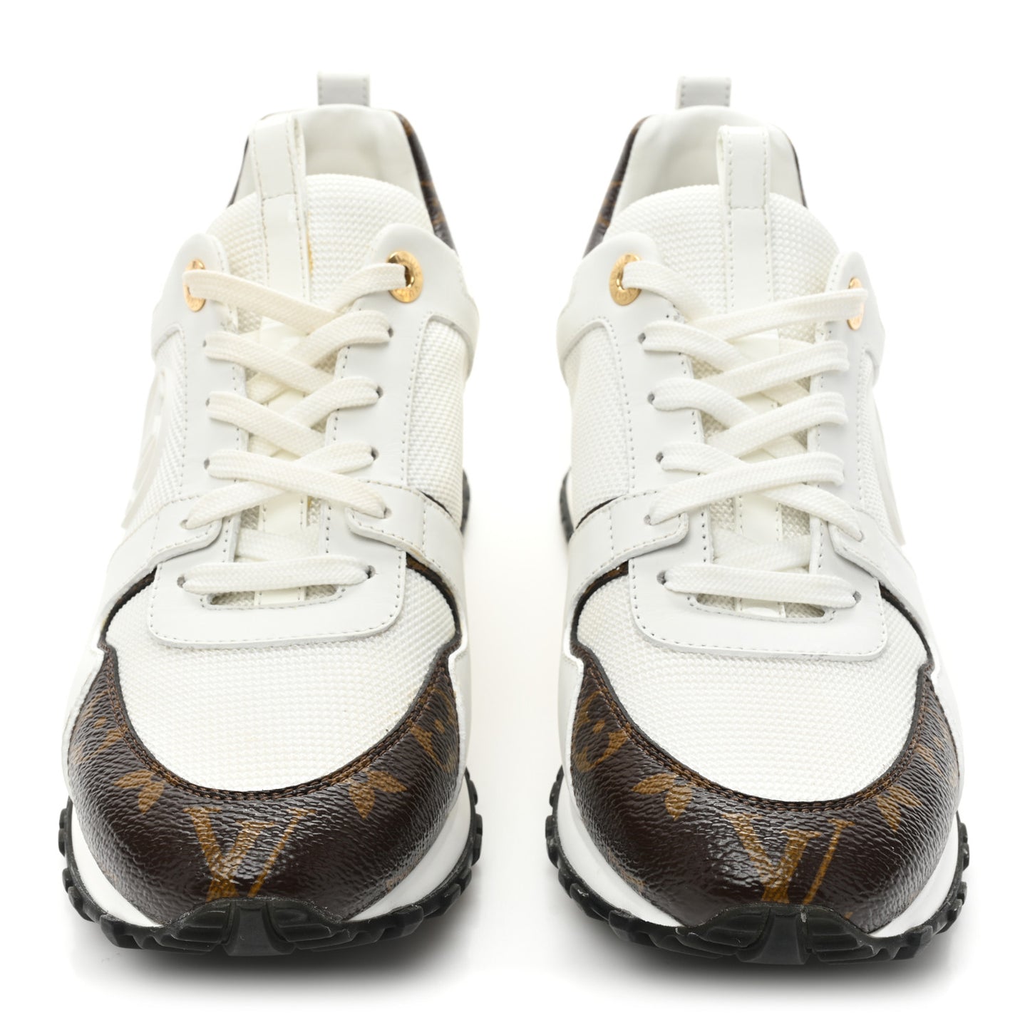 Calfskin Monogram Run Away Sneakers 38 White
