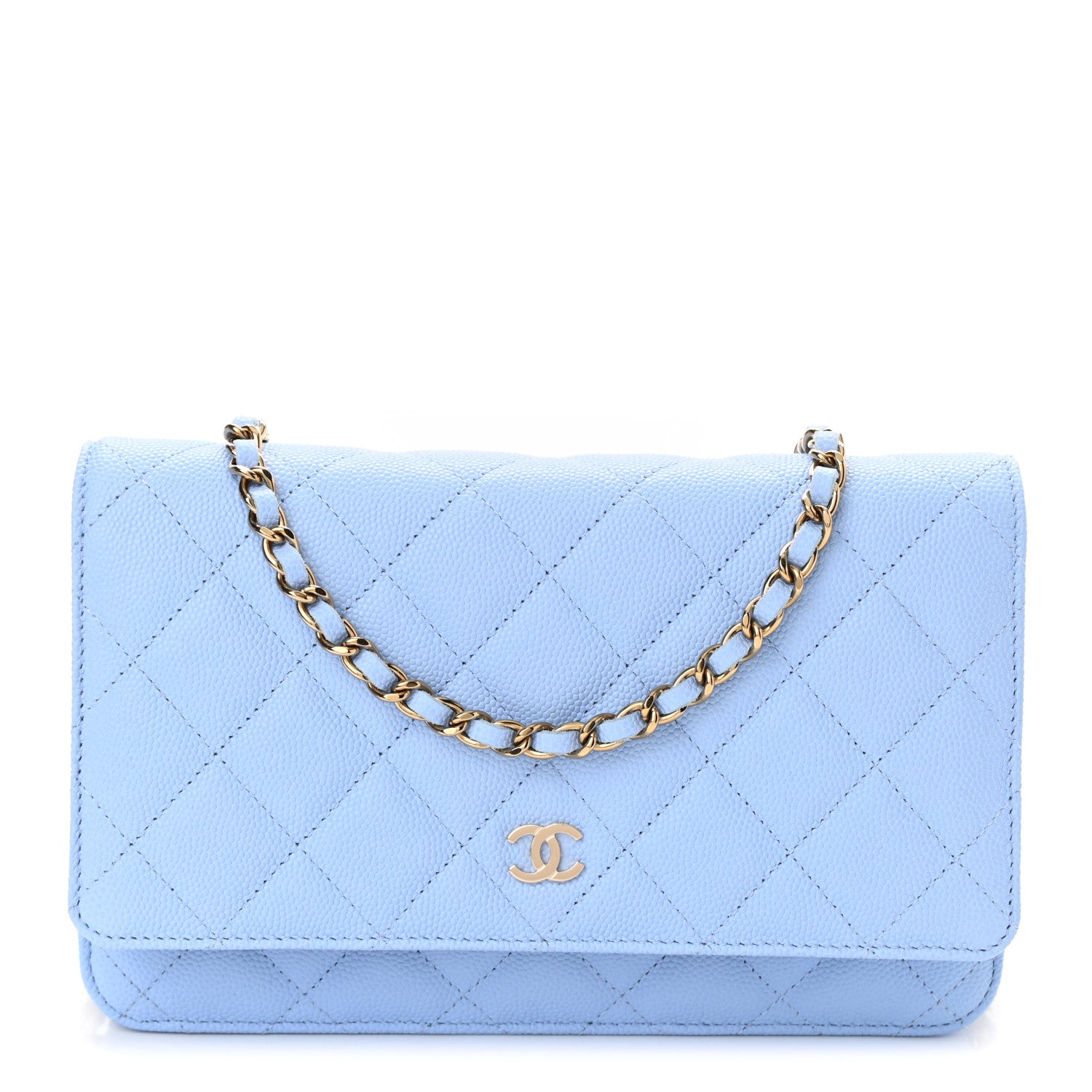 Chanel Caviar Quilted Wallet On Chain WOC Blue 1 of 12