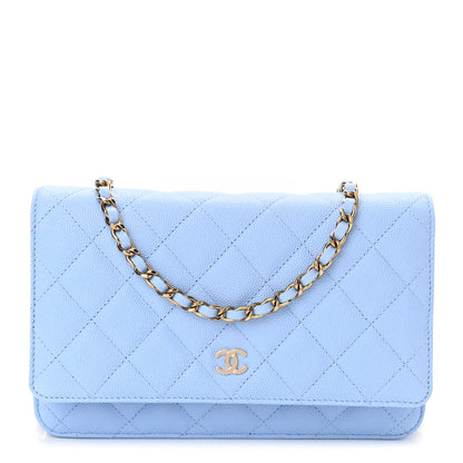 Chanel Caviar Quilted Wallet On Chain WOC Blue 1 of 12