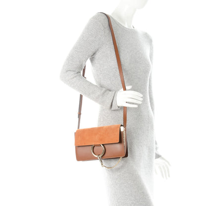 Chloe Suede Calfskin Small Faye Shoulder Bag Tobacco 2 of 7