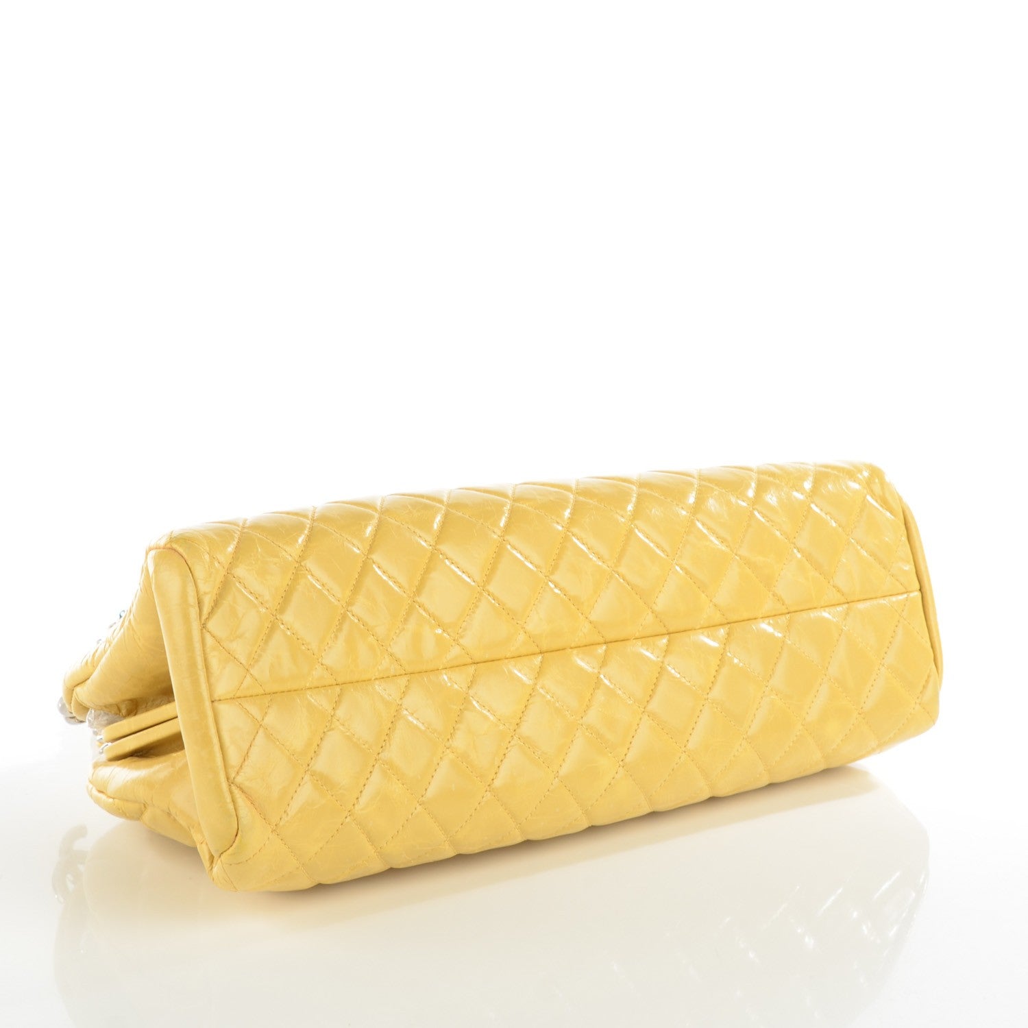 Chanel Glazed Calfskin Quilted Medium Just Mademoiselle Yellow 4 of 7
