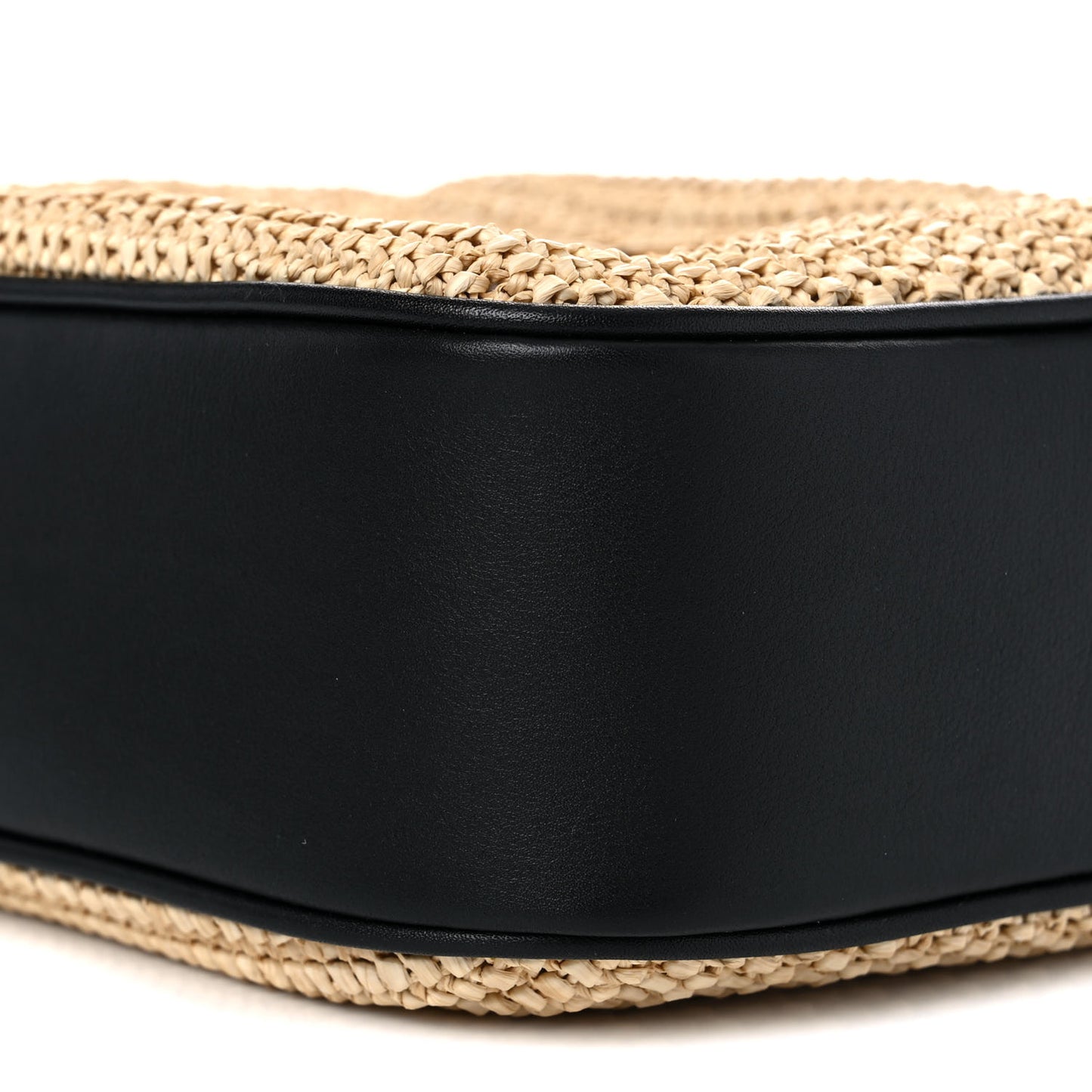 Raffia Canvas Monogram Lou Camera Bag Beige Black