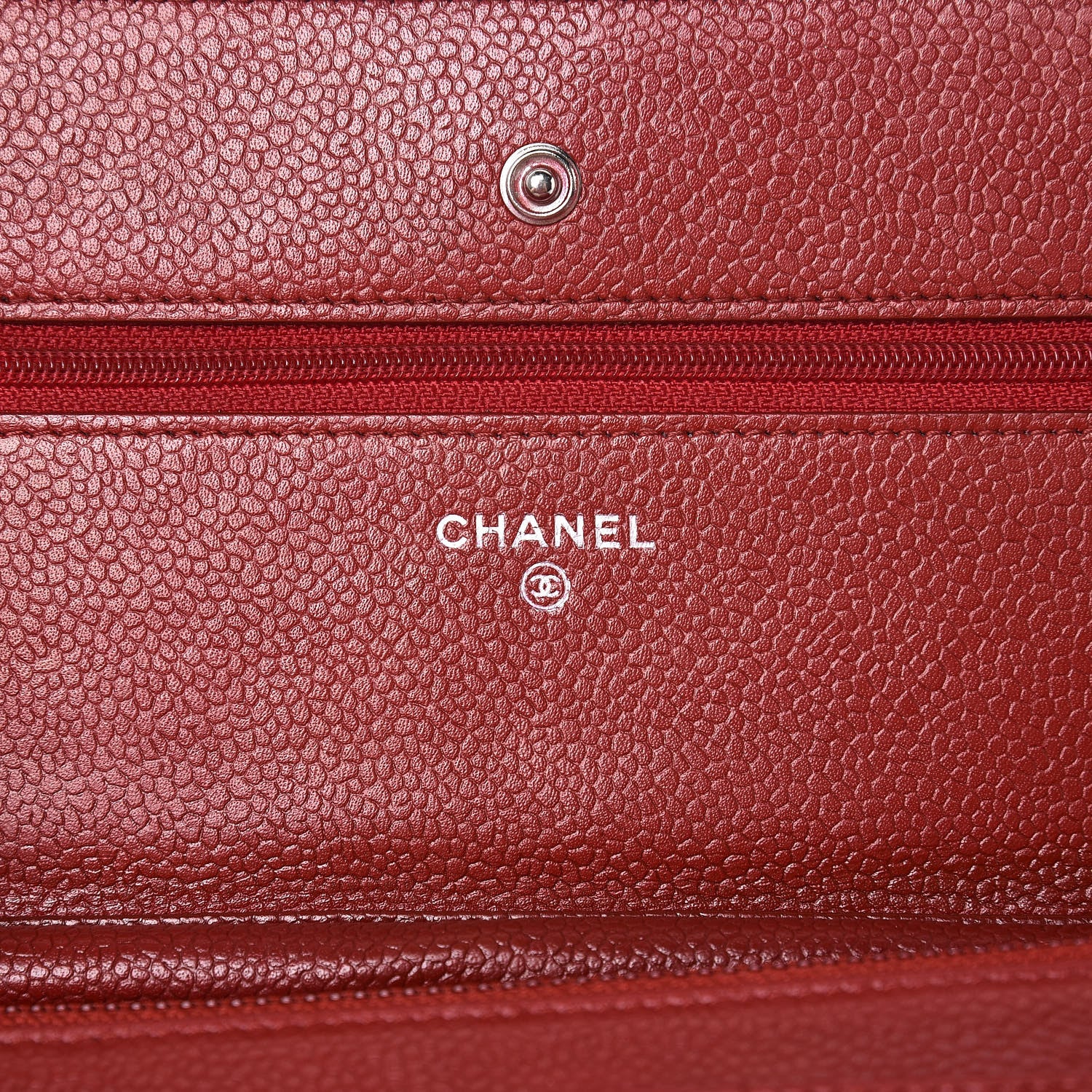 Chanel Caviar Quilted Wallet on Chain WOC Red 6 of 9