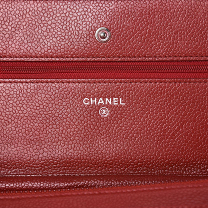 Chanel Caviar Quilted Wallet on Chain WOC Red 6 of 9