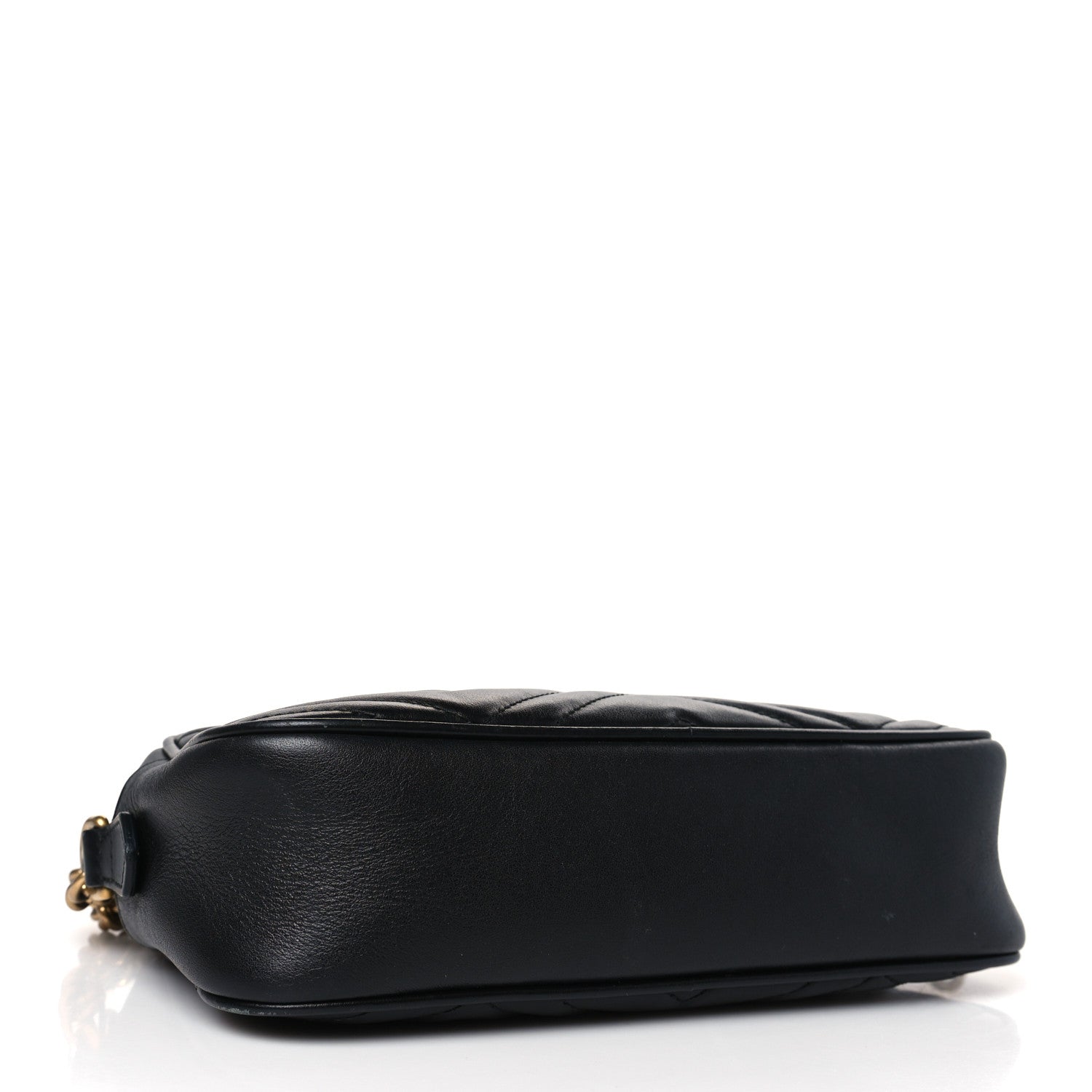 Gucci Calfskin Matelasse Small GG Marmont Chain Shoulder Bag Black 4 of 9