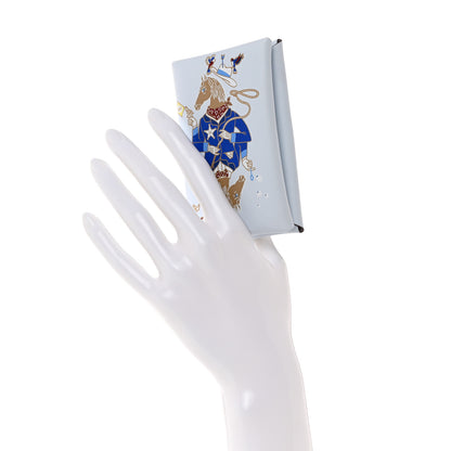 Hermes Swift Printed Calvi Card Case Bleu Brume 2 of 8