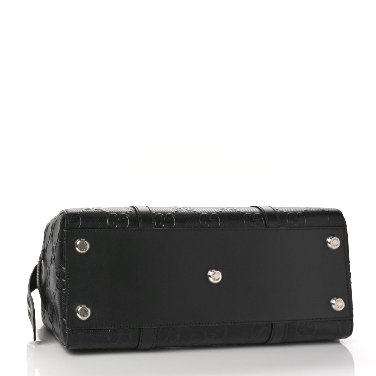 Calfskin GG Tennis Embossed Tote Bag Black