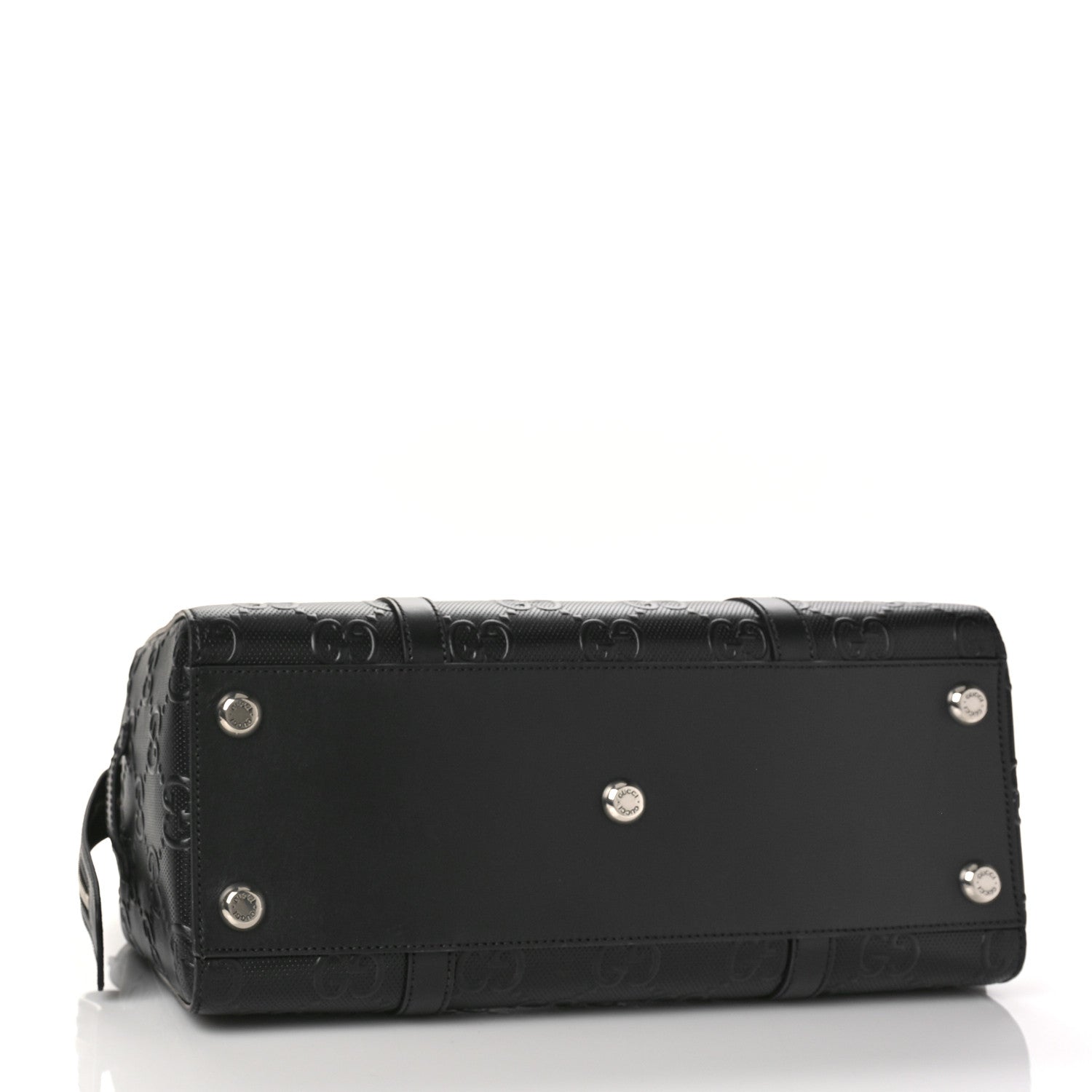 Gucci Calfskin GG Tennis Embossed Tote Bag Black 4 of 8