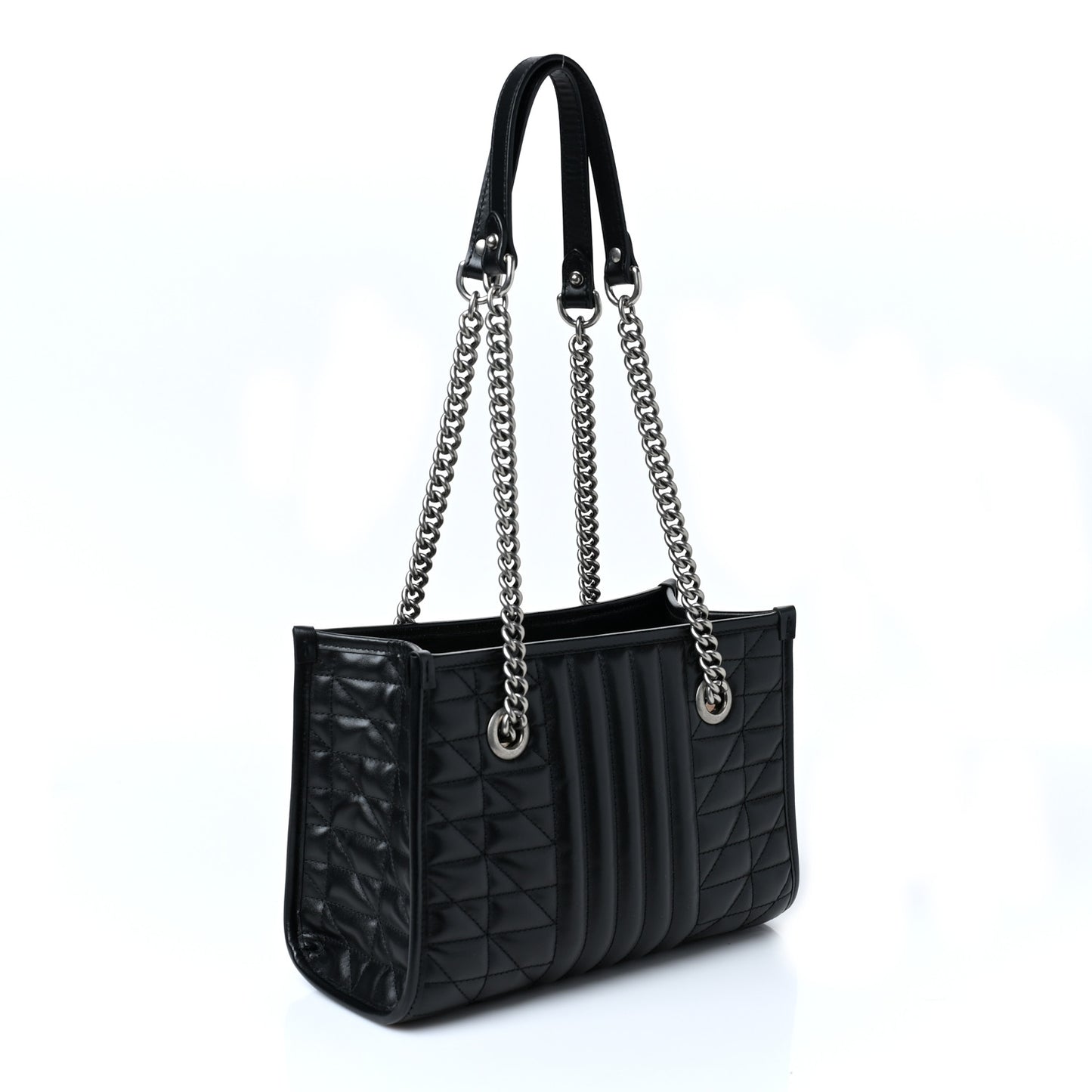 Calfskin Matelasse Aria Small GG Marmont Shoulder Tote Black