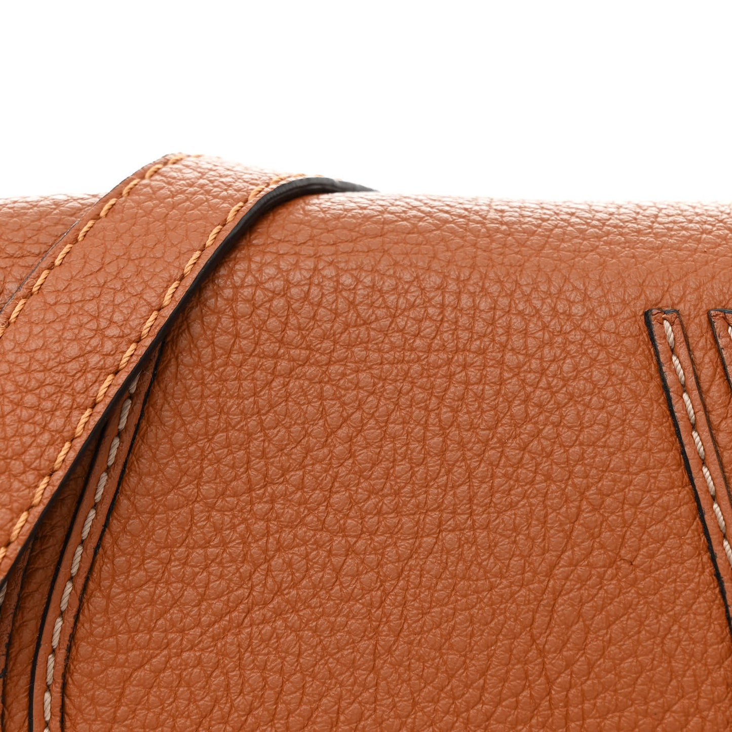 Grained Calfskin Small Marcie Saddle Bag Tan