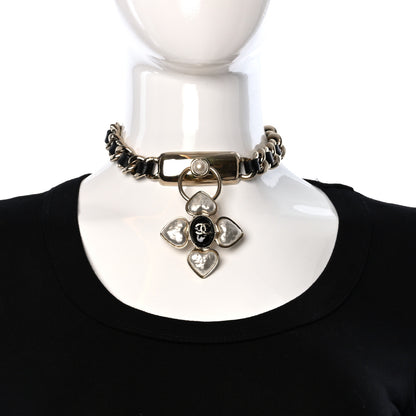 Chanel Lambskin Pearl Resin CC Choker Gold Black 2 of 4