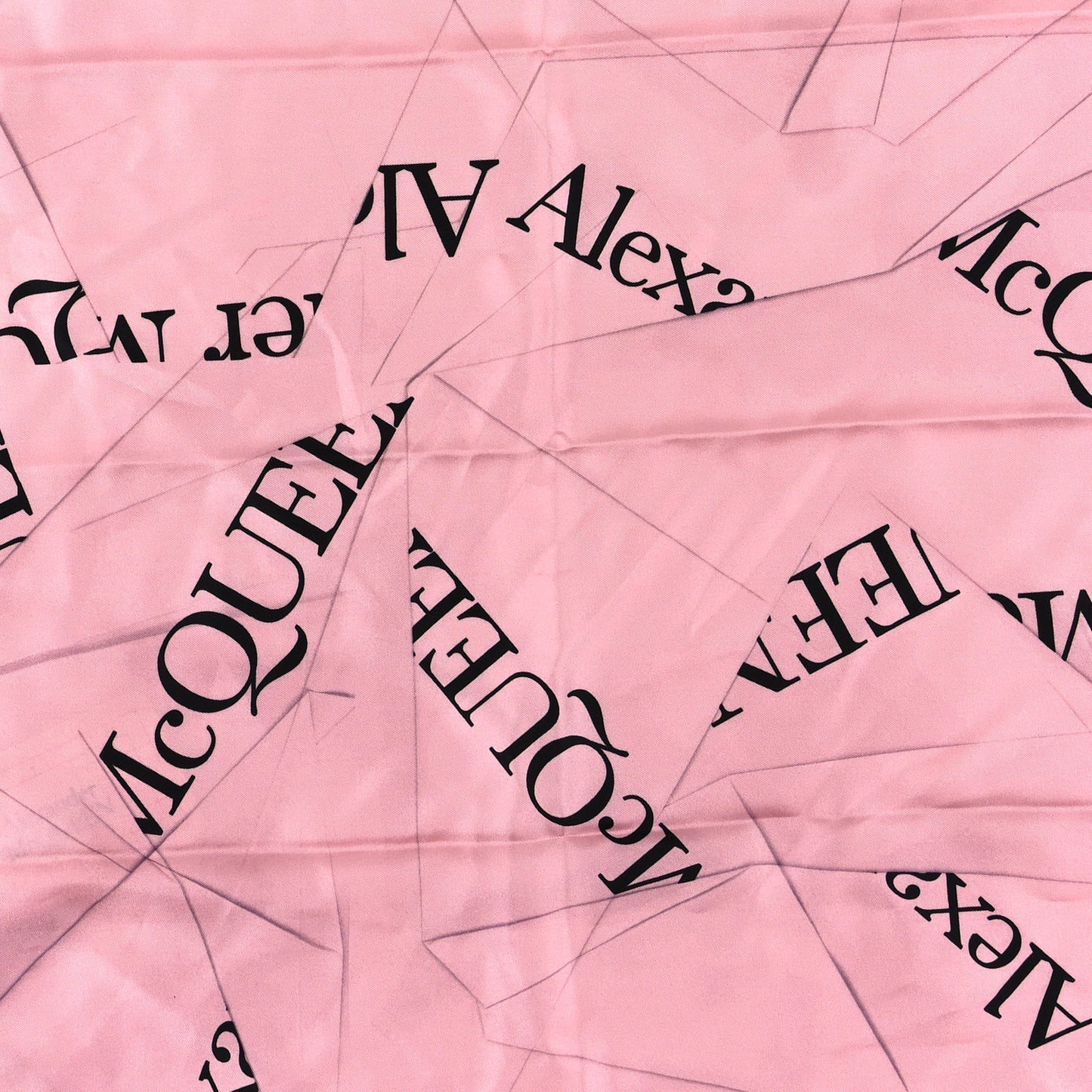 Silk Origami Logo Scarf Pink Black