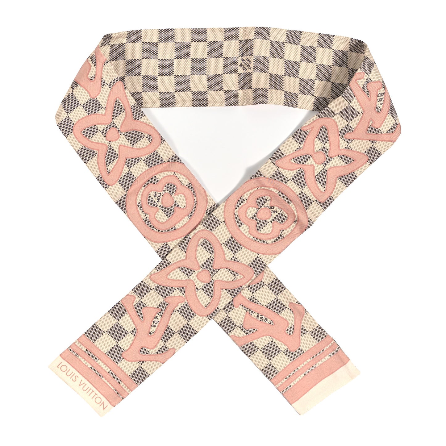 Silk Damier Azur Tahitienne Bandeau Rose Ballerine
