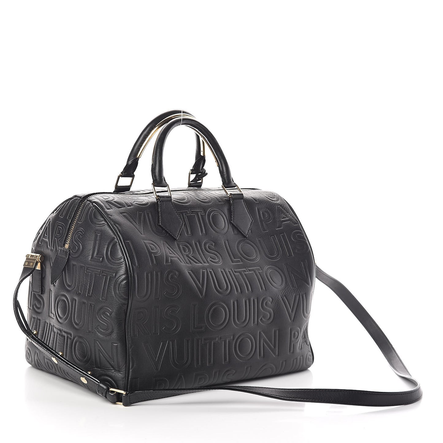 Calfskin Embossed Speedy Cube 30 Black