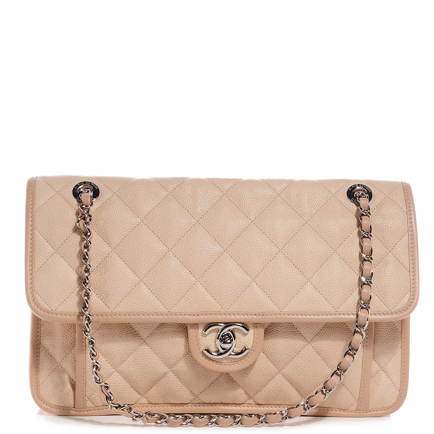Chanel Caviar French Riviera Large Flap Beige 1 of 8