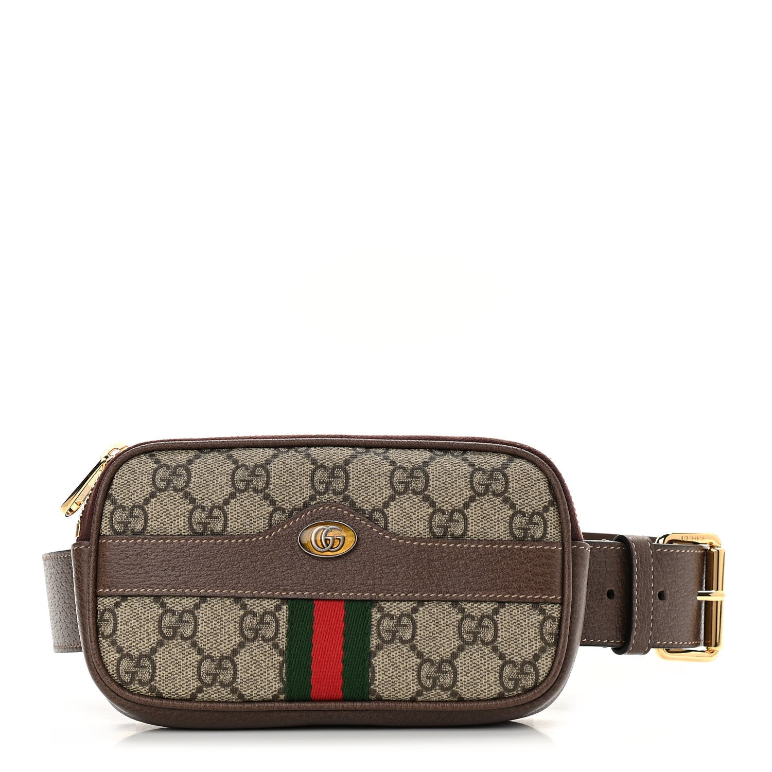 Gucci GG Supreme Monogram Web Ophidia Belted iPhone Case 85 34 Dark Brown 1 of 11