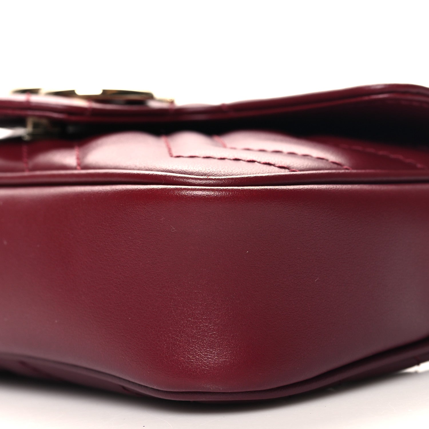 Gucci Calfskin Matelasse Super Mini GG Marmont Shoulder Bag Rosso Ancora 10 of 10