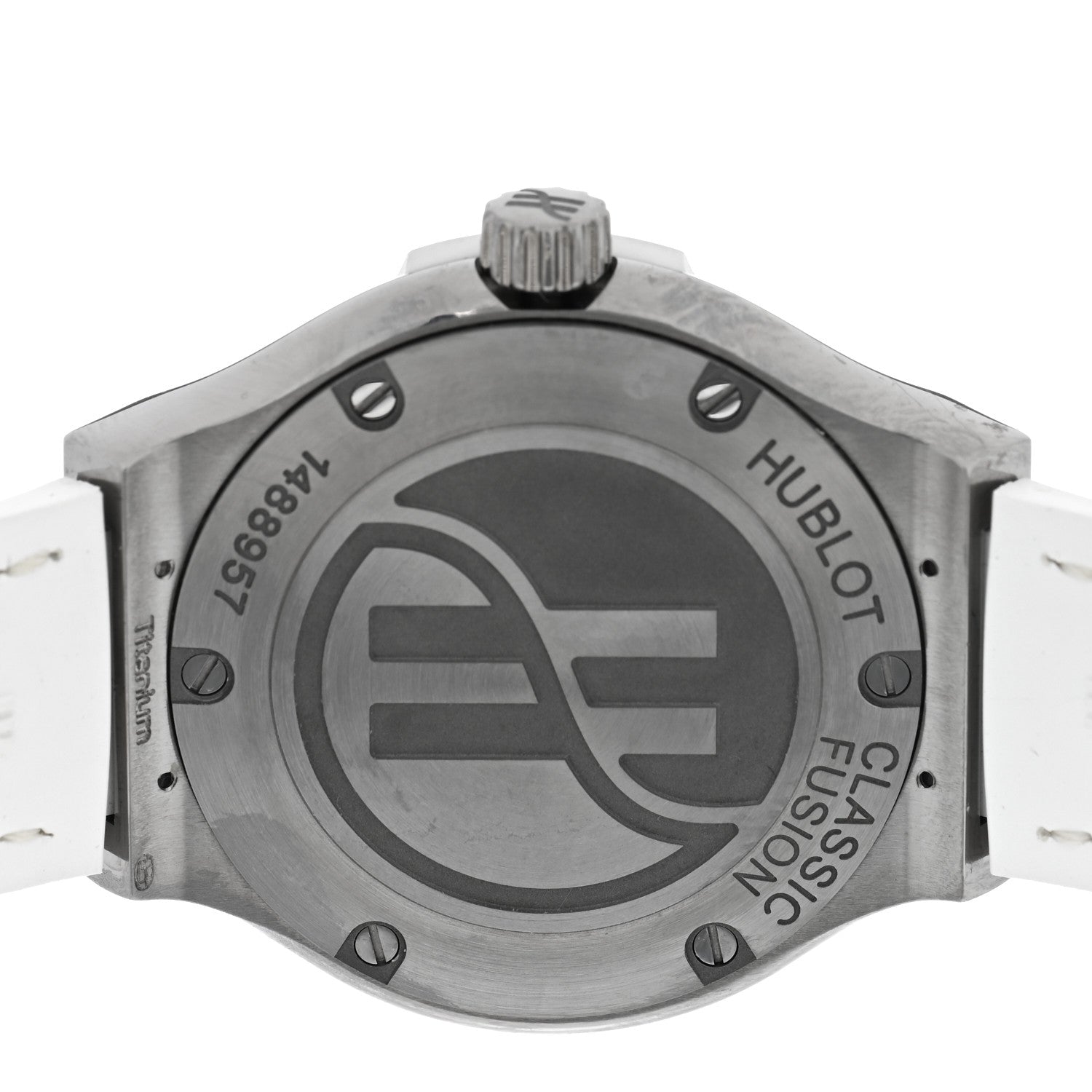 Hublot Titanium Alligator Diamond Bezel 33mm Classic Fusion Quartz Watch 581.NE.2010.LR 4 of 5