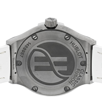 Hublot Titanium Alligator Diamond Bezel 33mm Classic Fusion Quartz Watch 581.NE.2010.LR 4 of 5