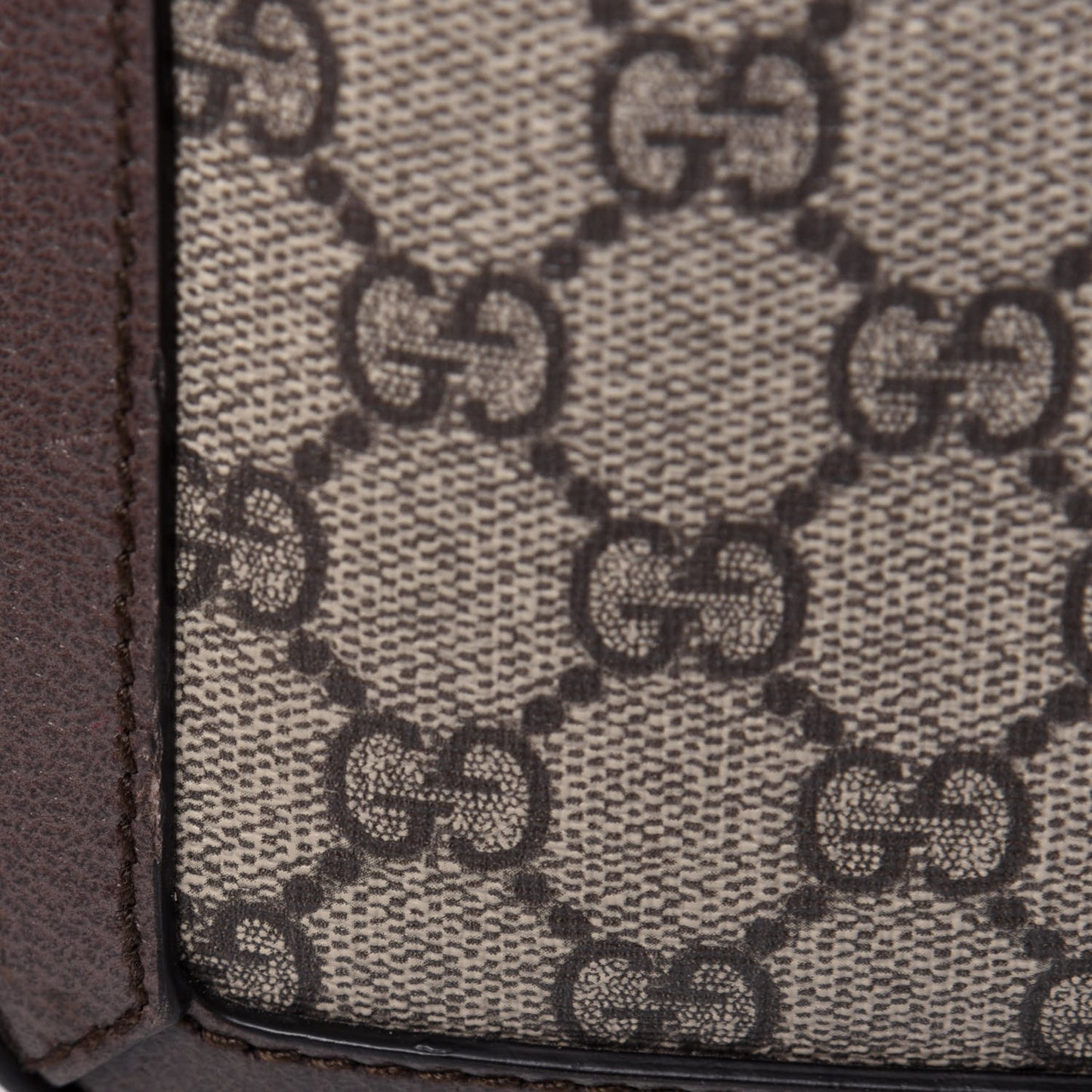 GG Supreme Monogram Web Small Ophidia Top Handle Shoulder Bag Brown