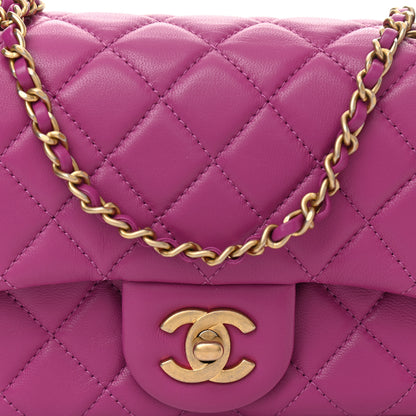 Chanel Lambskin Quilted Mini Pearl Crush Flap Purple 8 of 8