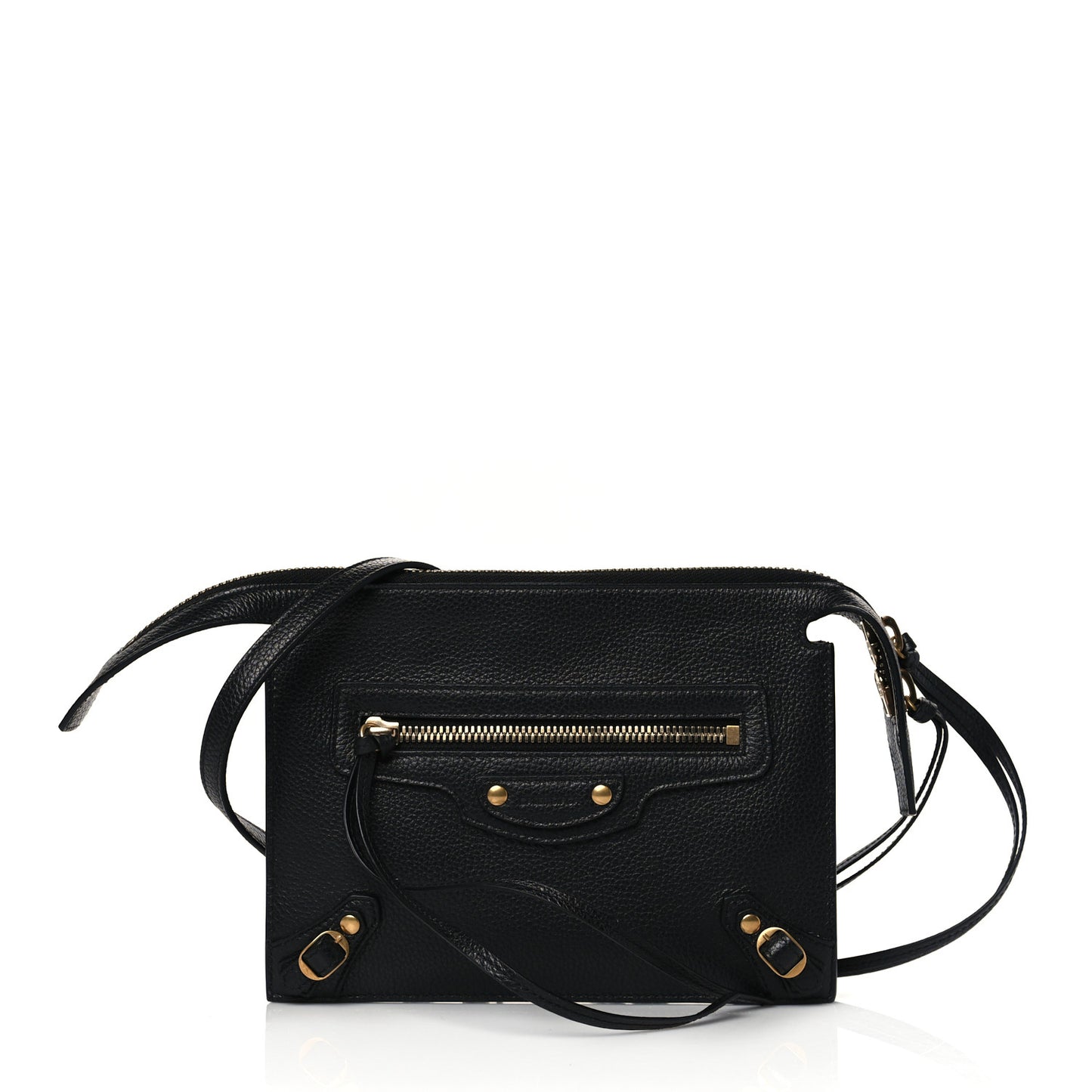 Grained Calfskin Neo Classic Gold Hardware Multipouch Black